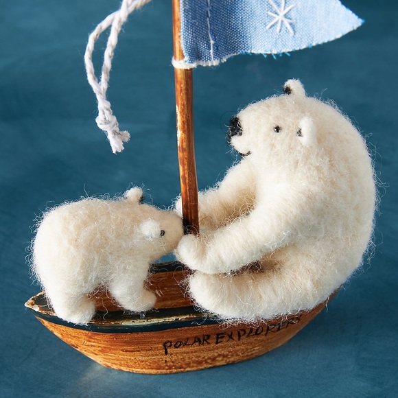 🎄 Dinny Pocock Polar Explorers Ornament Holiday Wool Christmas Anthropologie - Picture 5 of 5